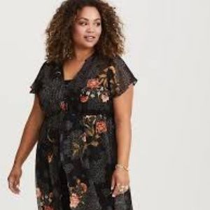 Torrid Floral Hi-Low Chiffon Blouse, size 0